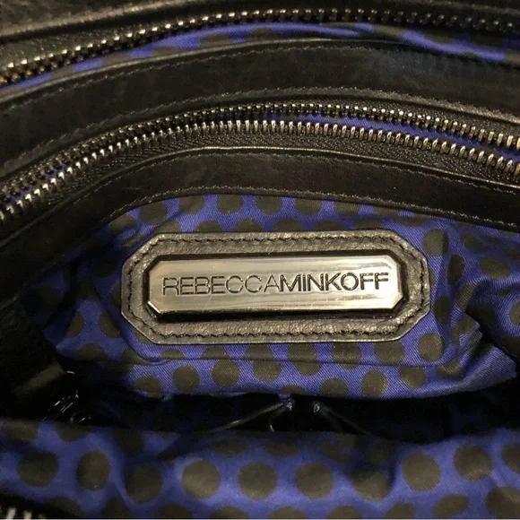 Rebecca Minkoff Leather MAB satchel in cream and black - Picture 6 of 7